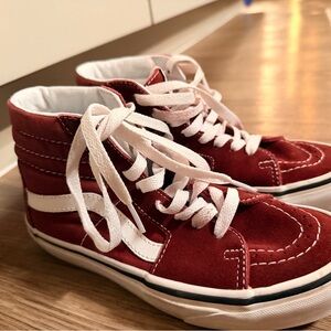 Vans Red and White Kids High-Top Sneakers